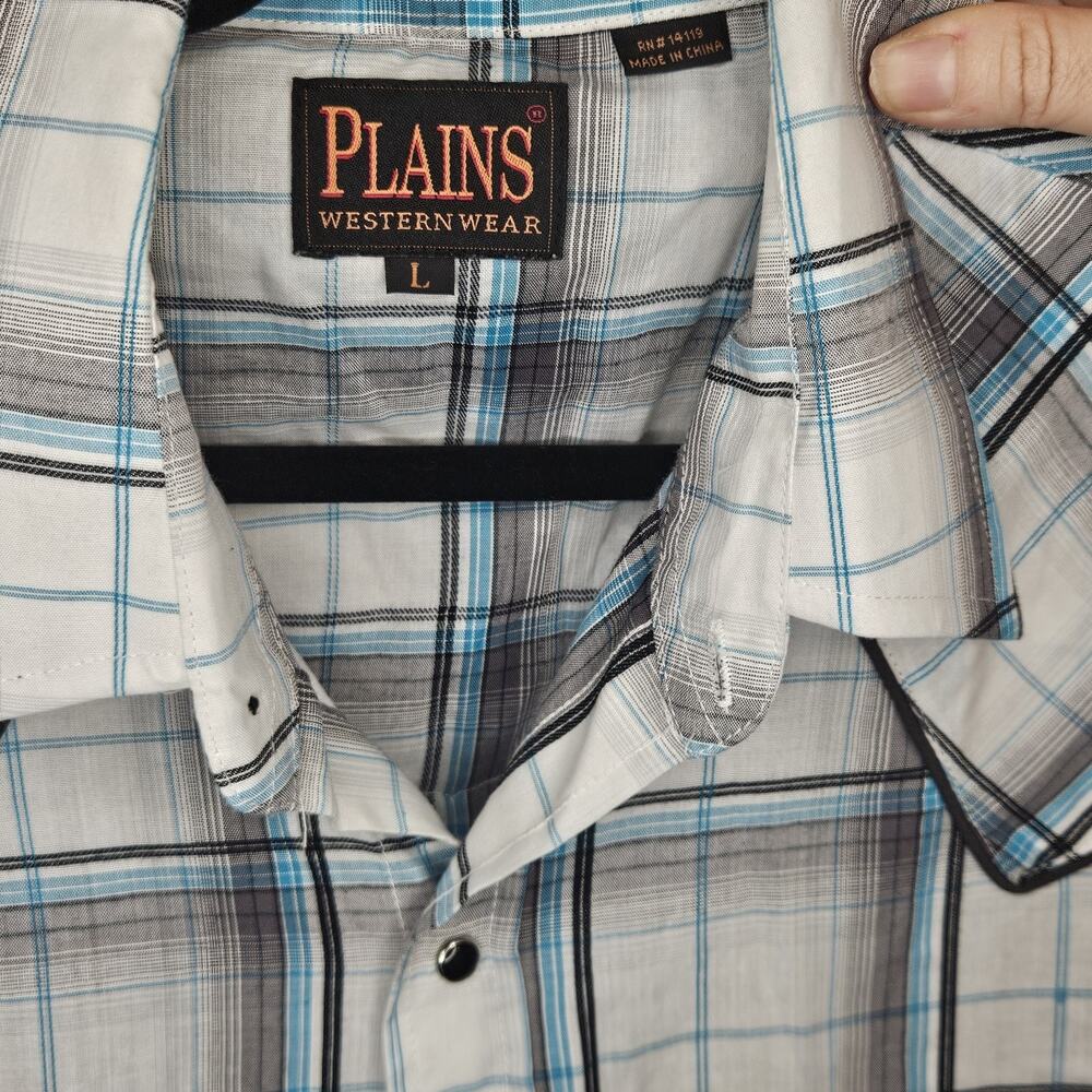 Rockabilly Plains Western Wear Pearl Snap Shirt Mens L Plaid Rodeo Cowboy Ranch